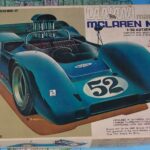 Historischer Bausatzkarton eines McLaren-Rennwagens