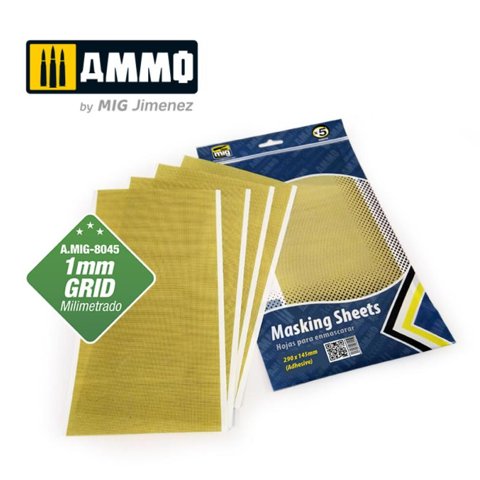 AMMO Masking Sheets mit 1-mm-Raster (5 Bogen)
